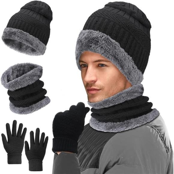 Accessories Winter Beanie Hat Scarf And Gloves Set Black Poshmark